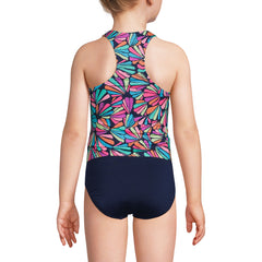 Girls Chlorine Resistant Racer Back Tankini Swim Top
