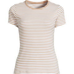 Women's Short Sleeve Crew Neck Micro Rib Mini Tee