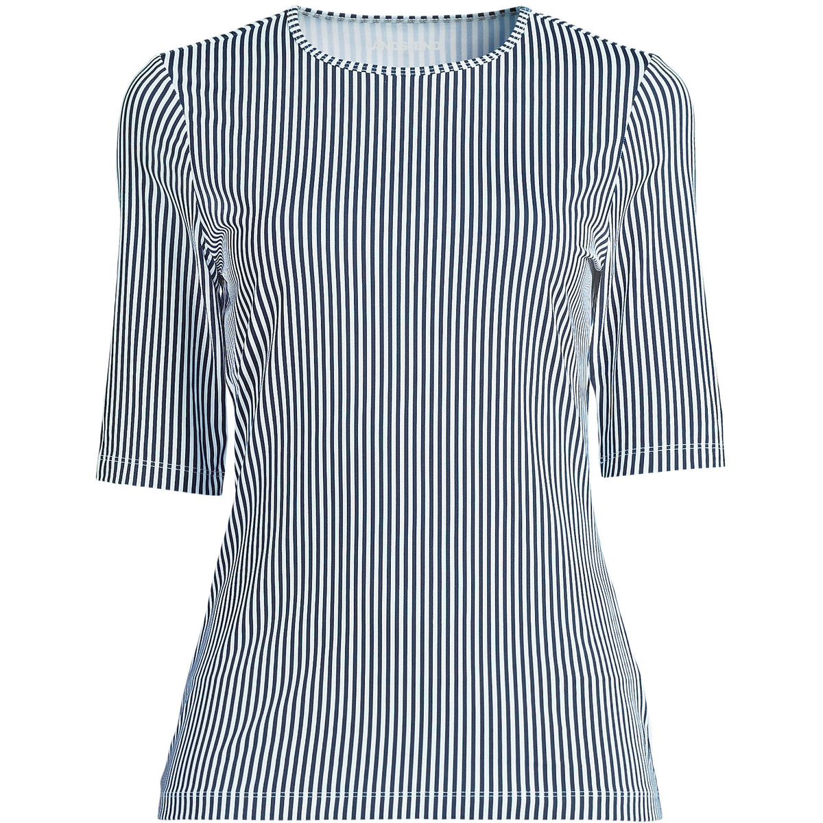 Women's Plus Size Elbow Sleeve Crewneck Garden Tee- Sunshade UPF 50 Quick Dry