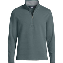 Men's Long Sleeve Herringbone Textured Quarter Zip