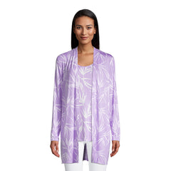 Women's Lightweight Jersey Knit Long Cardigan Print
