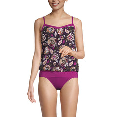Women's Chlorine Resistant Blouson Tankini Swimsuit Top