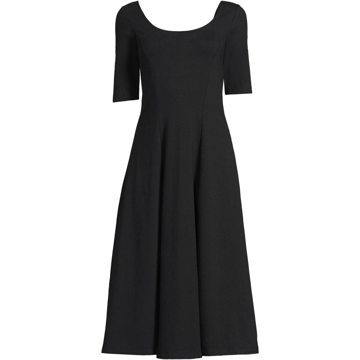 Women's Plus Size Starfish Elbow Sleeve Midi Fit and Flare Dress