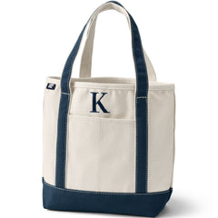 Pre-Monogrammed Letter K Canvas Tote Bag