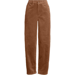 Women's Plus Size Corduroy High Rise Barrel Leg Ankle Pants