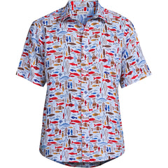 Men's Big Traditional Fit Short Sleeve Linen Shirt