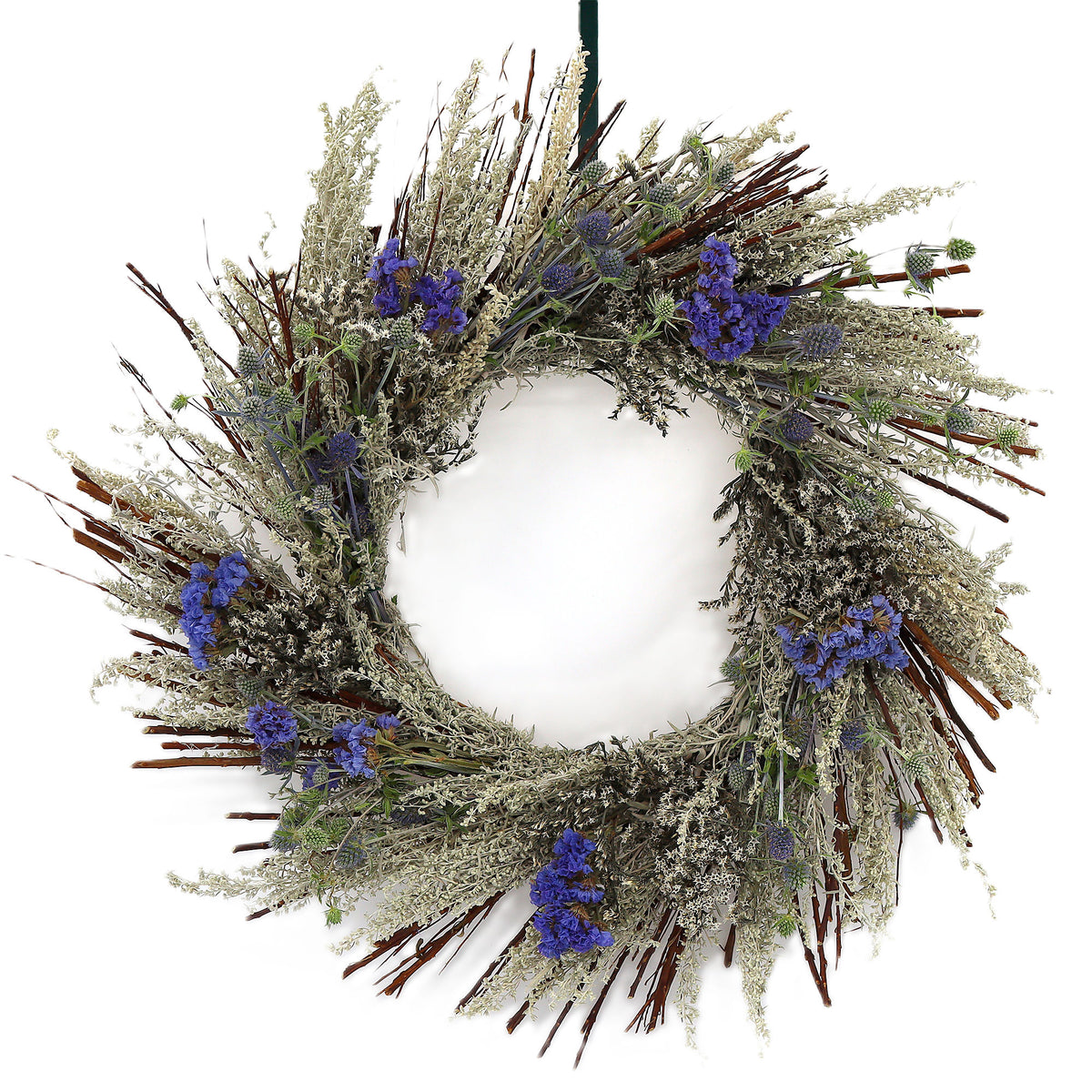 Teufel 18" Dried Blue Statice Wreath