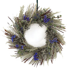 Teufel 18" Dried Blue Statice Wreath