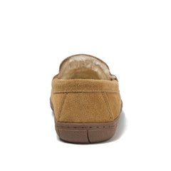 Women's Fuzzy Lined Suede Moccasin Slippers