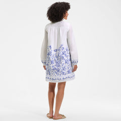 Women's Petite Voile Tie Neck Dress