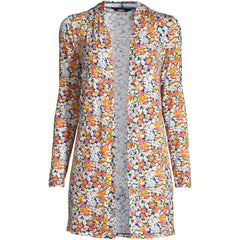 Women's Plus Size Lightweight Jersey Knit Long Cardigan Print
