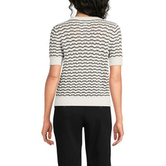 Women's Cotton Viscose Short Sleeve Cardigan Sweater