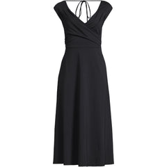 Women's Plus Size Cotton Modal Off the Shoulder Wrap Midi Dress