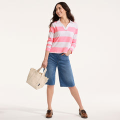 Women's Petite Starfish High Rise Knit Denim 12" Bermuda Shorts