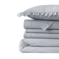 200 Thread Count Cotton Crisp and Cool Percale Ruffle Duvet Bed Cover