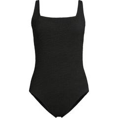 Womens Boucle Square Neck Scoop Back One Piece Swimsuit