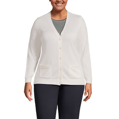 Women Plus Size Cotton Modal V-neck Cardigan Sweater