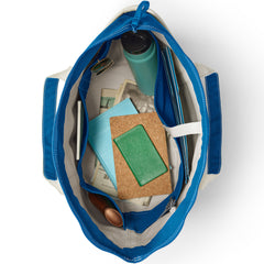 Large 5 Pocket Zip Top Canvas Tote Bag