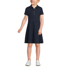 School Uniform Girls Short Sleeve Interlock Polo Dress
