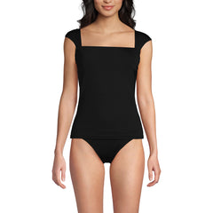 Women's D-Cup Square Neck Underwire Tankini Top
