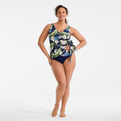 Women's Plus Size Side Tie Tankini Top