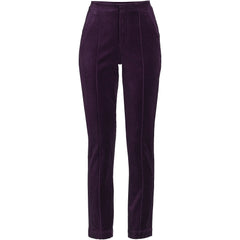 Women's Plus Size Velvet High Rise Pintuck Pencil Ankle Pants