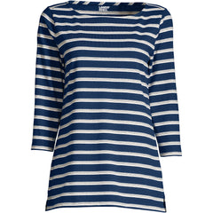 Women's Petite 3/4 Sleeve Heavyweight Jersey Boatneck Tunic
