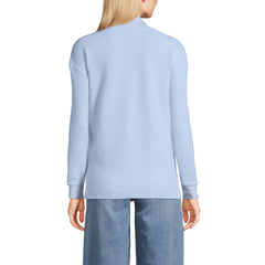 Women's Long Sleeve Waffle Shawl Collar Henley