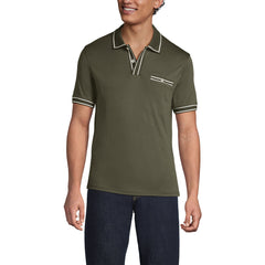 Men's Tall Short Sleeve Tipped Welt Pocket Performance Supima Polo