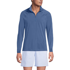 Men's SunShade UPF 50 Cooling Quarter Zip Mock Neck Rash Guard Shirt