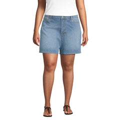 Women's Plus Size Soft Denim Mid Rise 7" Jean Shorts