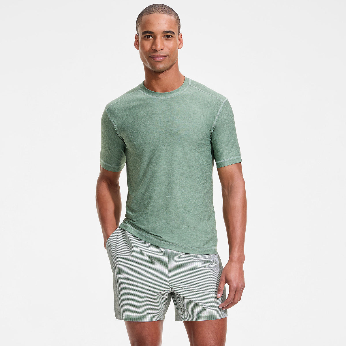 Mens 5" Seersucker Volley with Hydroliner Swim Trunk