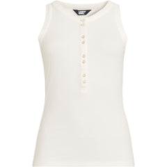 Women's Plus Size Drapey Rib Fitted Henley Tank Top