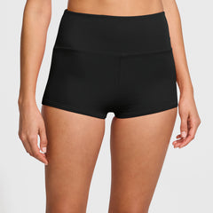 Women's Tugless High Waisted Swim Boy Shorts