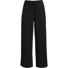 Women's Tall Sport Knit Elastic Waist Wide Leg Crop Pants