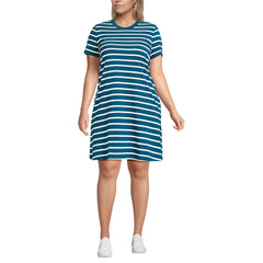 Women's Plus Size Cotton Jersey Crew Neck T Shirt Dress