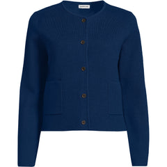 Women's Plus Size Fine Gauge Cotton Milano Blazer Sweater