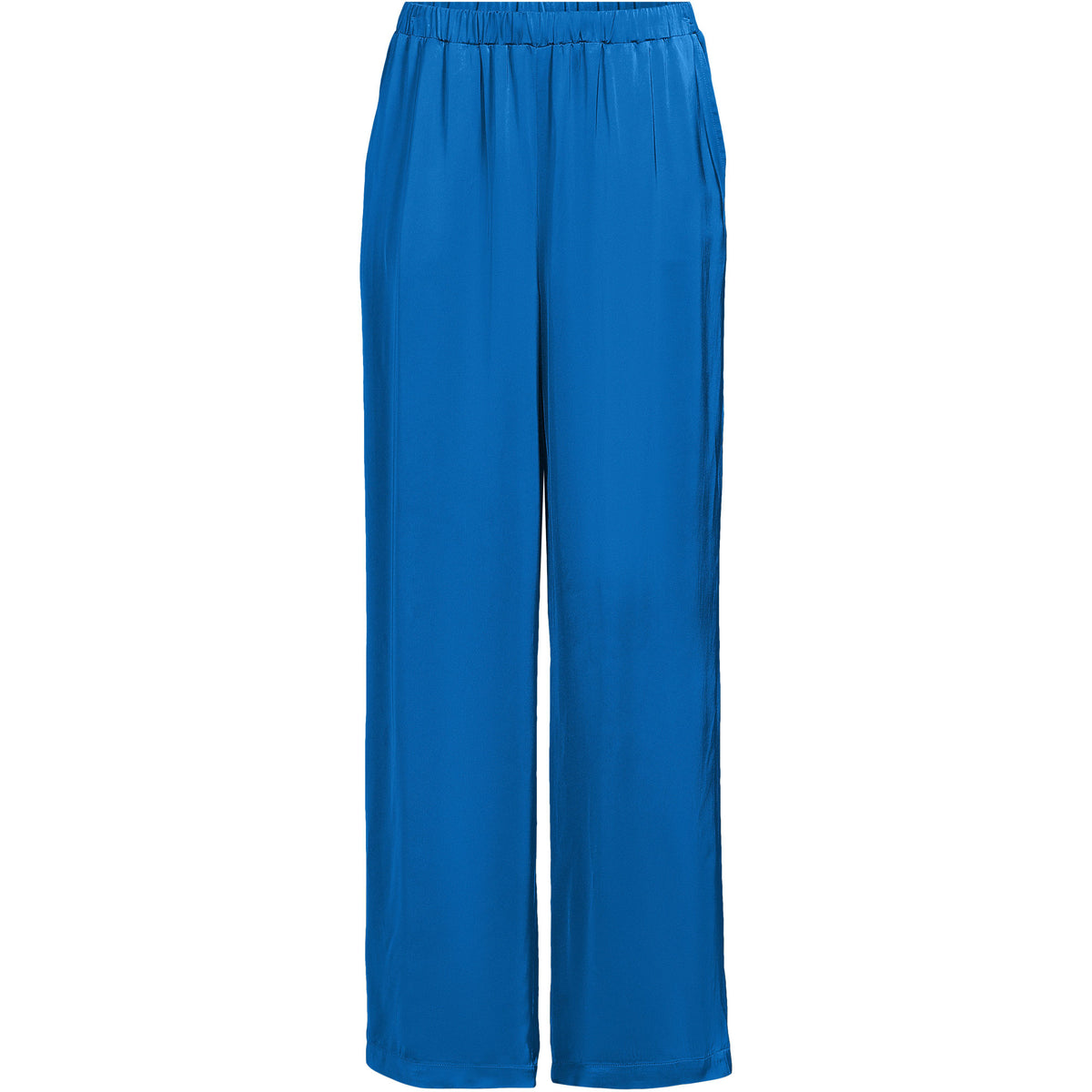 Women's Satin Mid Rise Relaxed Pull On Wide Leg Pants