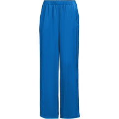 Women's Satin Mid Rise Relaxed Pull On Wide Leg Pants