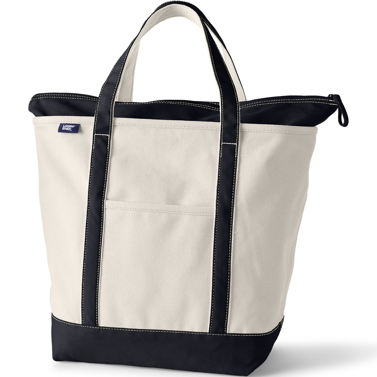Large 5 Pocket Zip Top Canvas Tote Bag