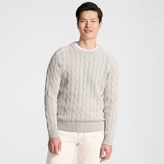 Men's Long Sleeve Drifter Cable Crewneck Sweater