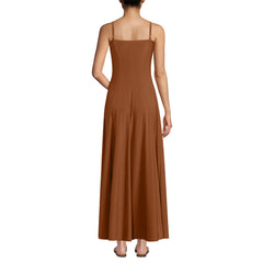 Women's Petite Silky Knit Godet Maxi Dress