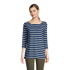 Women's 3/4 Sleeve Heavyweight Jersey Boatneck Tunic