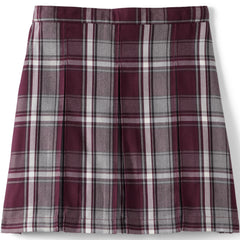 Girls Top of the Knee Plaid Box Pleat Skirt