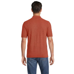 Men's Short Sleeve Texture Stitch Button Through Sweater Polo