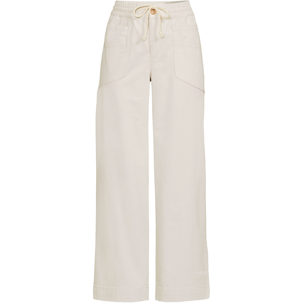 Women's Petite Herringbone Chino High Rise Relaxed Straight Drawstring Ankle Pants