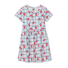 Girls Short Sleeve Gathered Waist Jersey Dress
