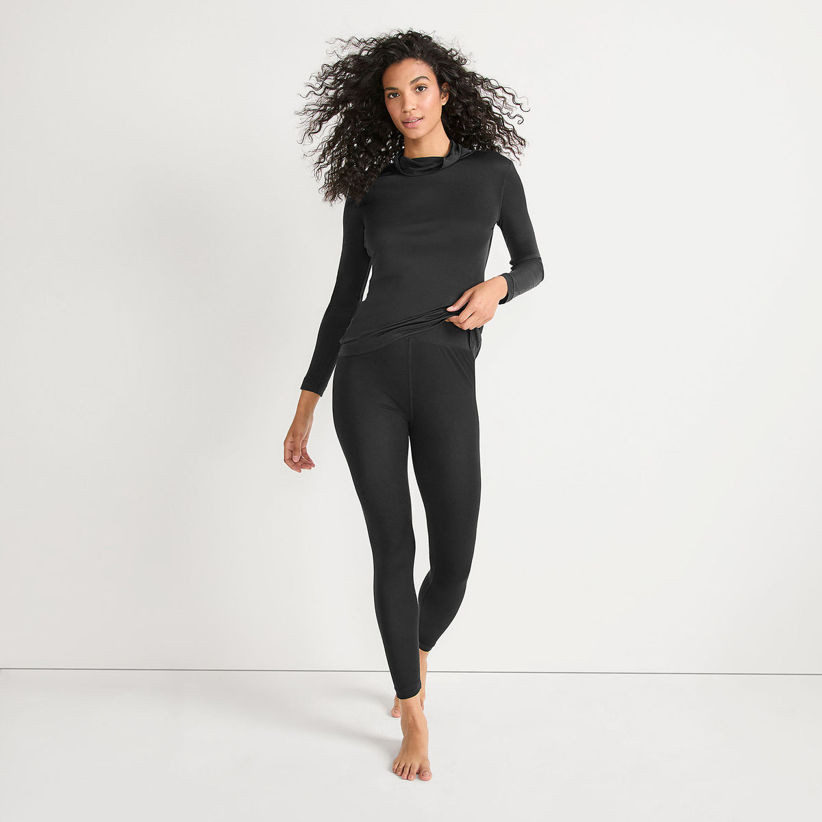 Women's Petite Silk Interlock Long Underwear Leggings Pants