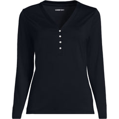 Women's Supima Jersey Long Sleeve Button Henley