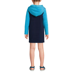 Kids Long Sleeve Hooded Front Pocket Terry Cloth Swimsuit Cover-Up